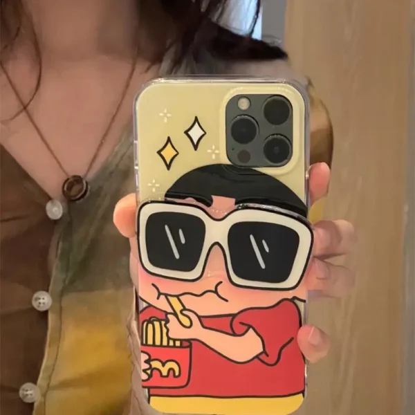 Shinchan iPhone Case with Red Pop Grip