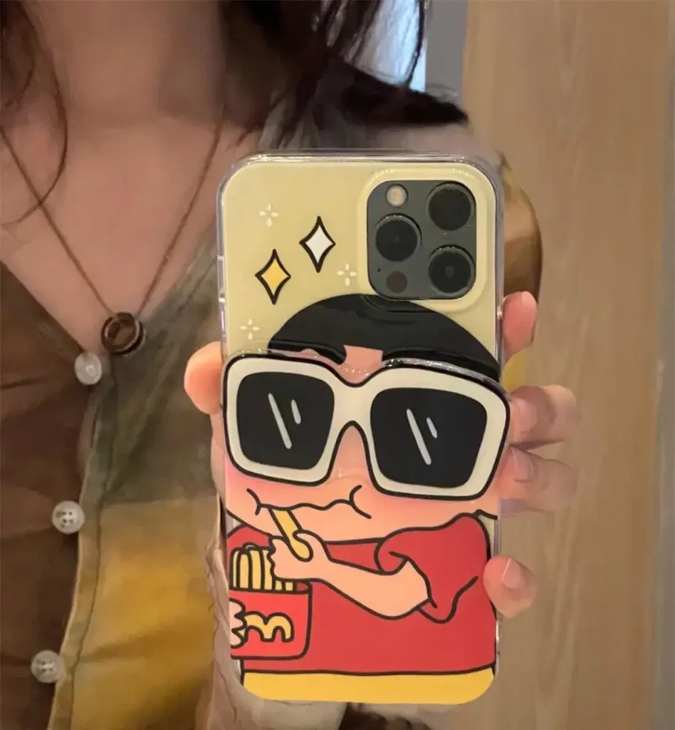 Shinchan iPhone Case with Red Pop Grip